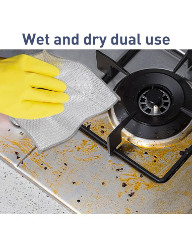 10 Paños de Limpieza de Alambre LKESRC 20x20cm Reutilizables