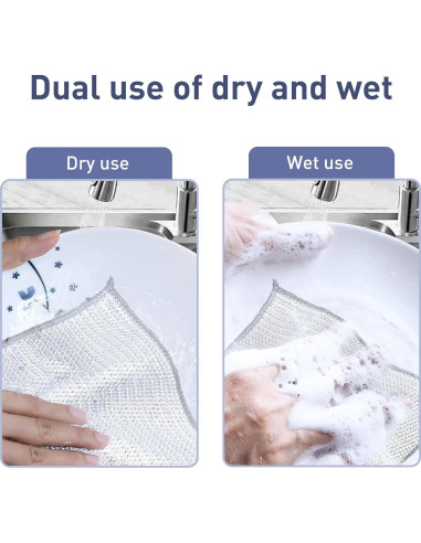 10 Paños de Limpieza de Alambre LKESRC 20x20cm Reutilizables