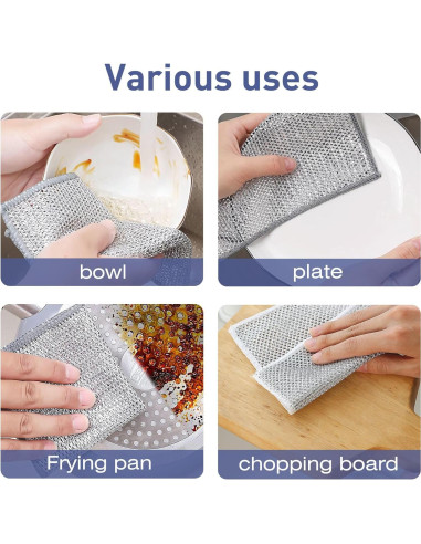 10 Paños de Limpieza de Alambre LKESRC 20x20cm Reutilizables