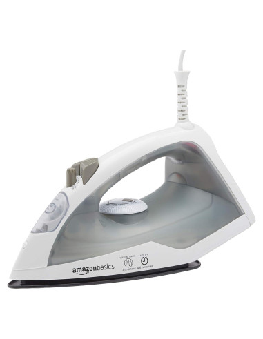 Plancha de Vapor Amazon Basics 1200W Suela Teflón 150ml Gris