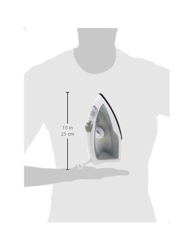 Plancha de Vapor Amazon Basics 1200W Suela Teflón 150ml Gris