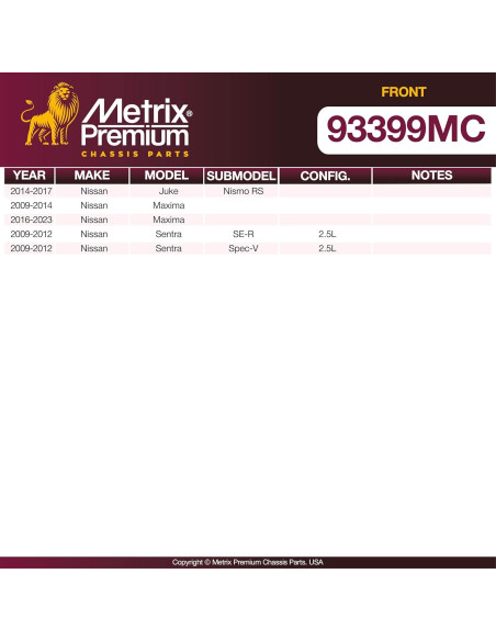 Pastillas de Freno Cerámicas Metrix D1374-D1338 para Nissan
