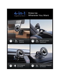 Soporte de Coche Magnético LISEN para Magsafe - Plateado 2