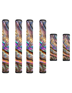 Juego de 6 Cubiertas para Manijas Garucesta Neopreno Iridiscente