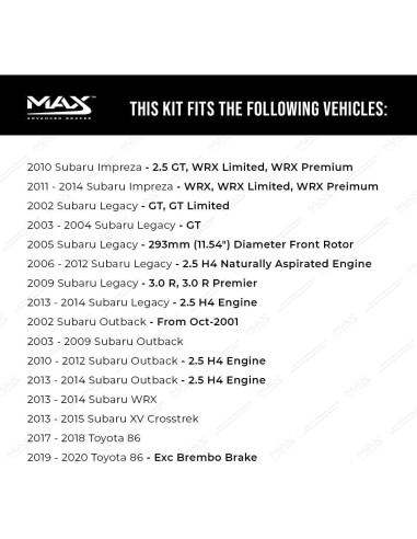 Kit de Freno Delantero Max Advanced Brakes Cerámico 11.54"