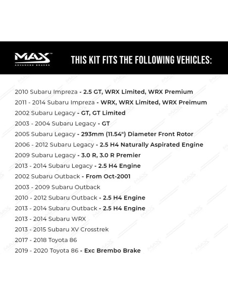 Kit de Freno Delantero Max Advanced Brakes Cerámico 11.54"