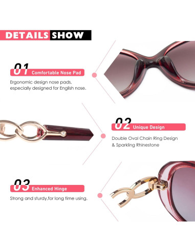 Gafas de Sol CGID UV400 Polarizadas Marco Retro Púrpura