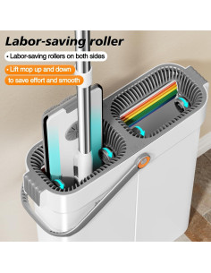 Juego de Mopa y Cubo CTIME 40cm con 4 Almohadillas Microfibra 2