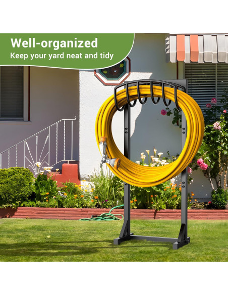 Soporte para Manguera de Jardín Pattiumo 150 pies Metal Amarillo
