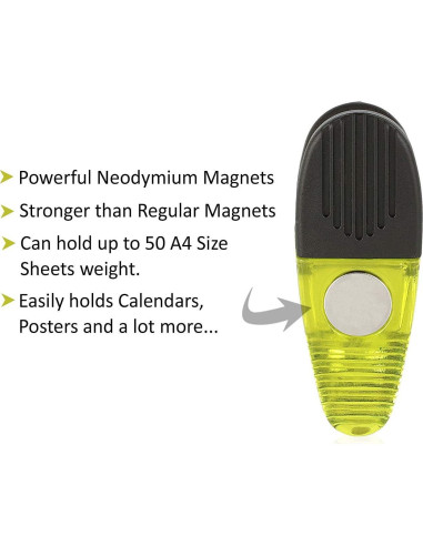 Clips Magnéticos de Plástico VIP Home Essentials - 8 Piezas - Verde