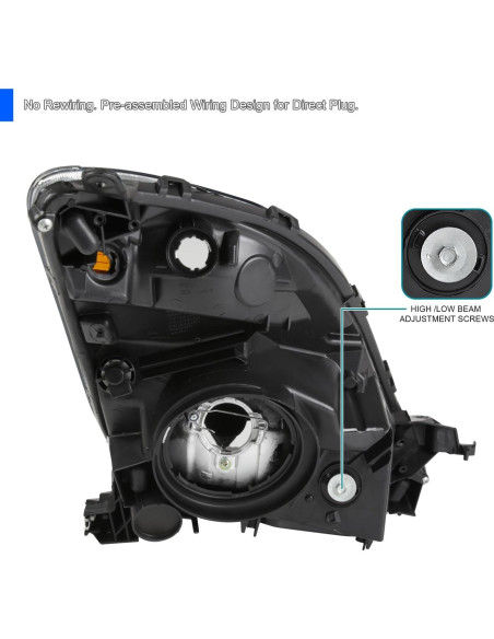 Faros Spec-D Tuning Negros para Toyota Prius 2006-2009