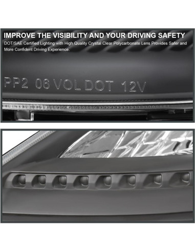 Faros Spec-D Tuning Negros para Toyota Prius 2006-2009