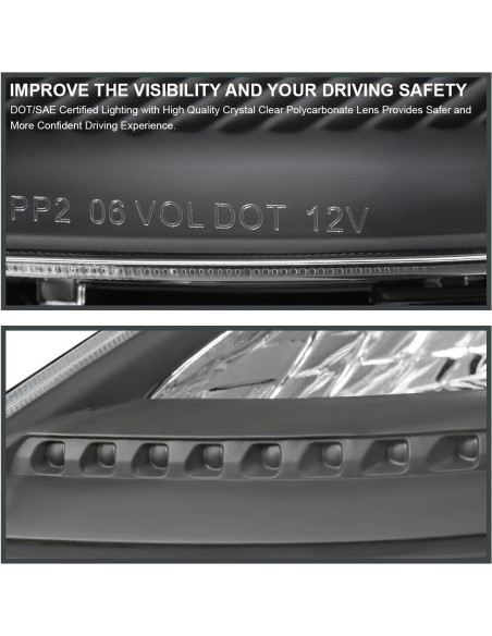 Faros Spec-D Tuning Negros para Toyota Prius 2006-2009