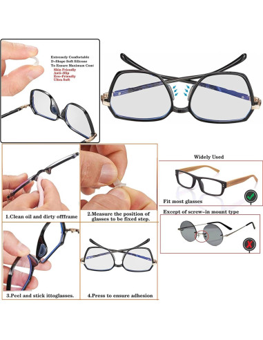 34PCS Sujetadores de Gafas Silicona Antideslizantes AZFVBQL