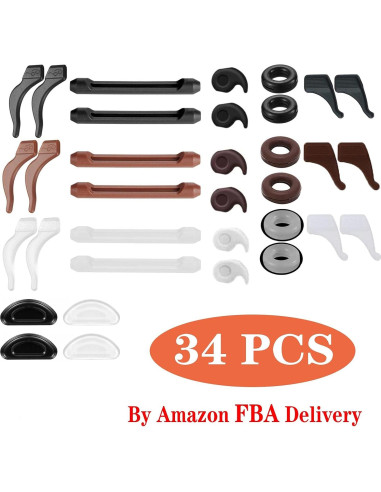 34PCS Sujetadores de Gafas Silicona Antideslizantes AZFVBQL