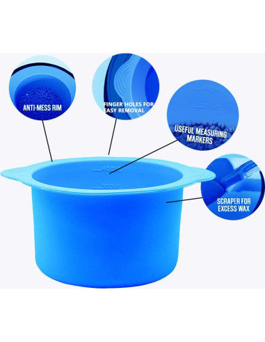 Forro de cera de silicona LEISENOR 14 oz azul + 50 palitos