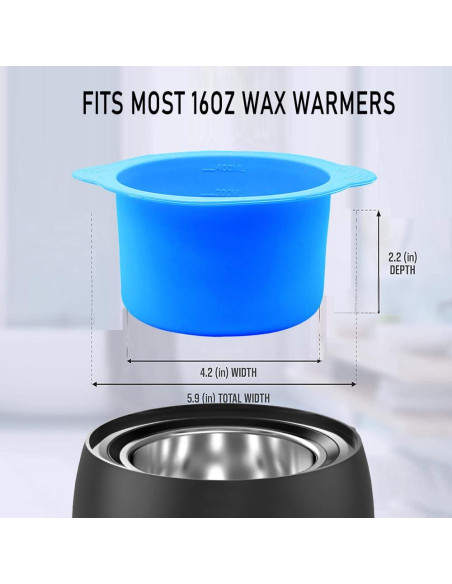 Forro de cera de silicona LEISENOR 14 oz azul + 50 palitos