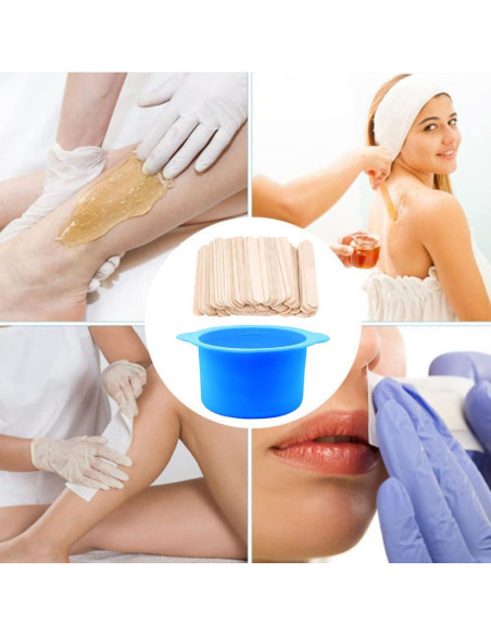 Forro de cera de silicona LEISENOR 14 oz azul + 50 palitos