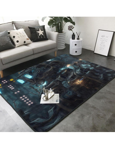 Alfombra Antideslizante Futuro Robot 203x147 cm Franela