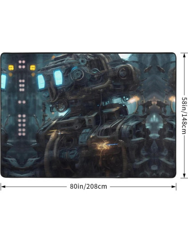 Alfombra Antideslizante Futuro Robot 203x147 cm Franela