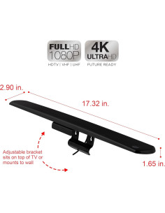 Antena de TV Digital UltraPro Hover Interior 4K 1080P HD 2