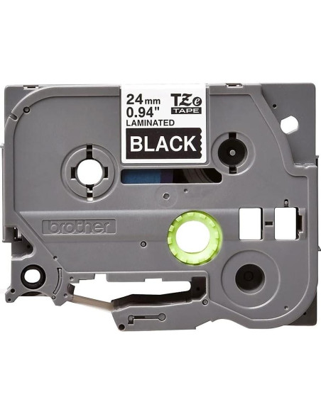 Cinta de Etiqueta Laminada Brother TZE-355 24mm x 8m Blanca sobre Negro