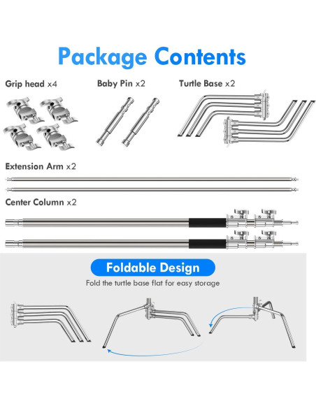 Soporte C Ajustable EMART 2 Paquete 300cm Acero Inoxidable