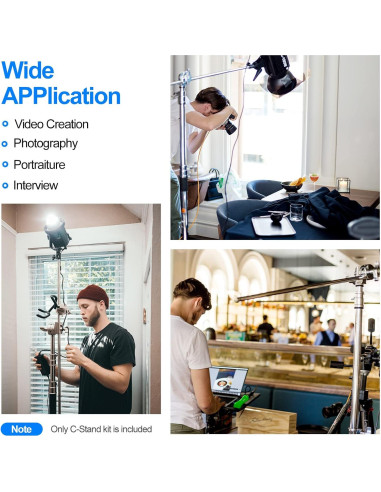 Soporte C Ajustable EMART 2 Paquete 300cm Acero Inoxidable