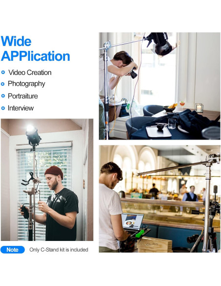 Soporte C Ajustable EMART 2 Paquete 300cm Acero Inoxidable