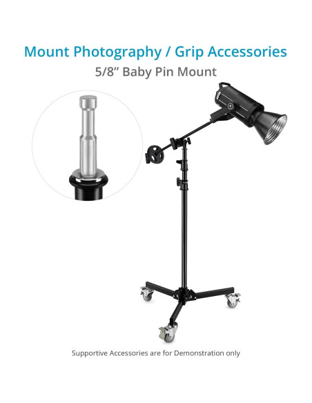 Soporte de Luz Plegable PROAIM 2.6m con Ruedas y Carga 13kg