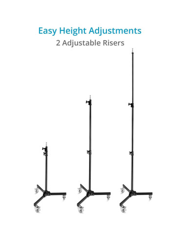 Soporte de Luz Plegable PROAIM 2.6m con Ruedas y Carga 13kg