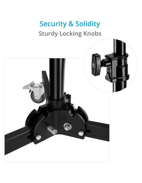 Soporte de Luz Plegable PROAIM 2.6m con Ruedas y Carga 13kg