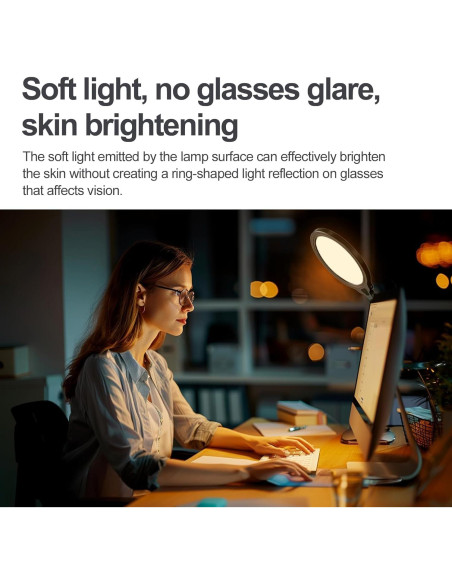 EMART Kit de 2 Luces de Anillo LED 25cm con Trípode 165cm