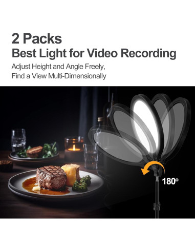 EMART Kit de 2 Luces de Anillo LED 25cm con Trípode 165cm