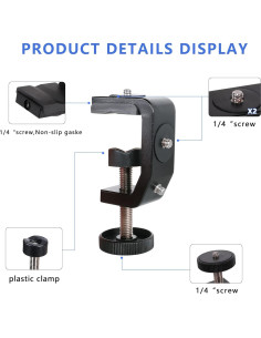 Soporte de cámara C Clamp QYXINC ajustable para estudio 2