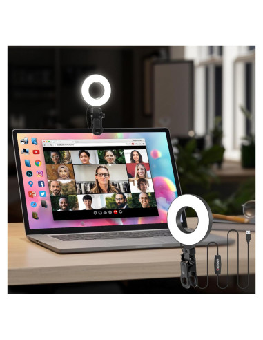 Luz de Anillo LED Mojimdo 3.5" Regulable con Temporizador