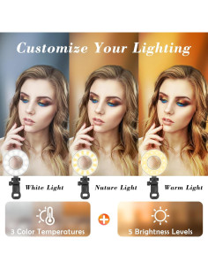 Luz de Anillo LED Mojimdo 3.5" Regulable con Temporizador 2