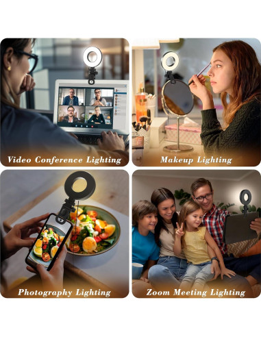 Luz de Anillo LED Mojimdo 3.5" Regulable con Temporizador