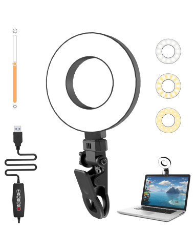 Luz de Anillo LED Mojimdo 3.5" Regulable con Temporizador