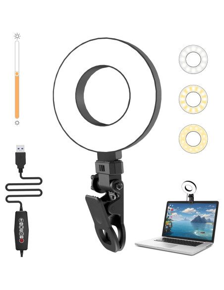 Luz de Anillo LED Mojimdo 3.5" Regulable con Temporizador