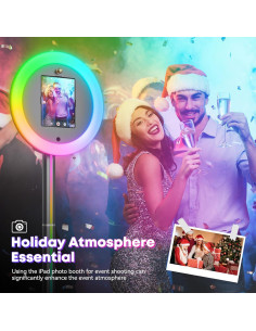 Cabina de Fotos Portátil Wdiauedu para iPad 10.2-12.9" con Luz RGB 2