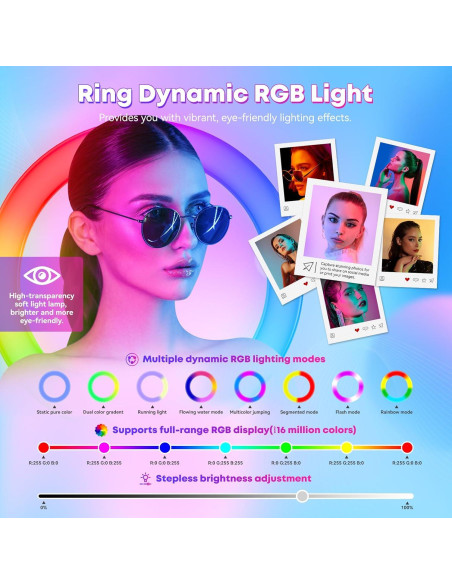 Cabina de Fotos Portátil Wdiauedu para iPad 10.2-12.9" con Luz RGB