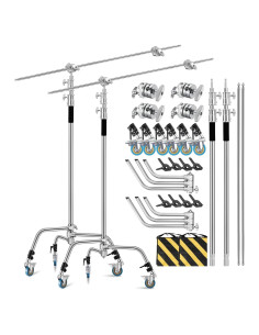 Soporte C de Alta Resistencia Konseen - Paquete de 2 con Ruedas