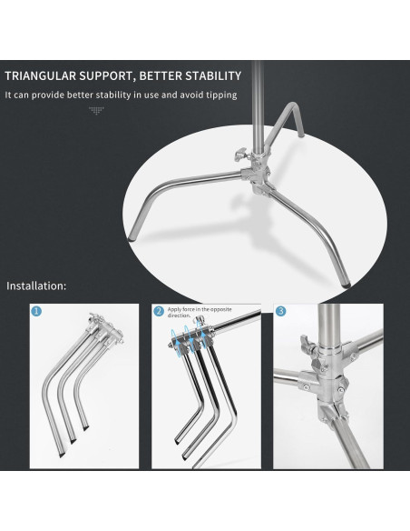 Soporte C de Alta Resistencia Konseen - Paquete de 2 con Ruedas