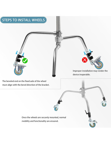 Soporte C de Alta Resistencia Konseen - Paquete de 2 con Ruedas