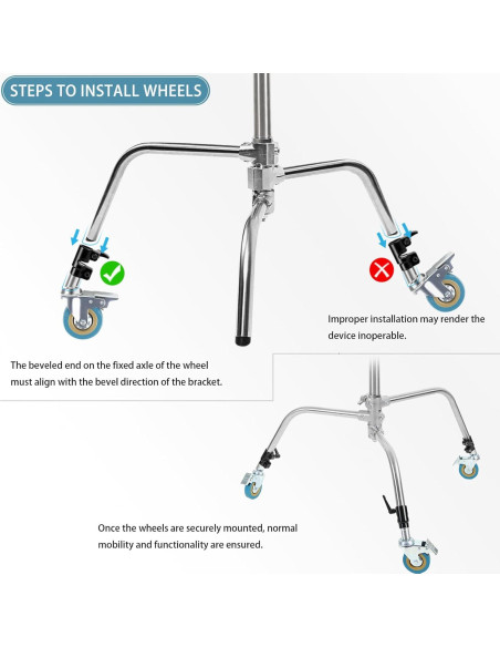Soporte C de Alta Resistencia Konseen - Paquete de 2 con Ruedas