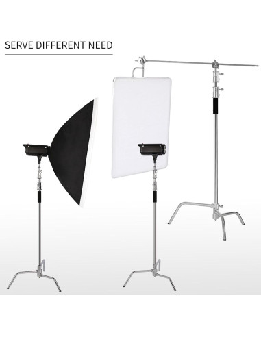 Soporte C de Alta Resistencia Konseen - Paquete de 2 con Ruedas