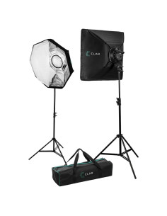 Kit de Softbox LED CLAR Básico 2 Luces con Trípodes