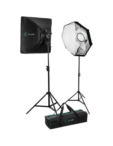 Kit de Softbox LED CLAR Básico 2 Luces con Trípodes