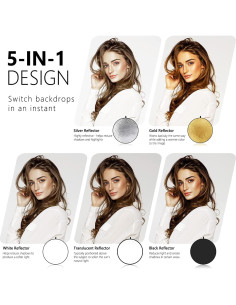 Luz de Video LED 200W Yidoblo 5600K DMX con Reflectores 5en1 2